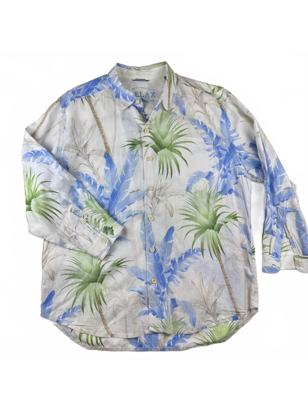 Tommy Bahama Relax XL Linen Tropical Print Button-Up Shirt